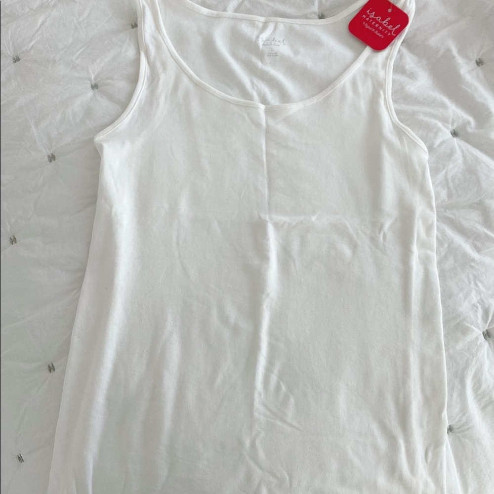 New white Isabel maternity tank